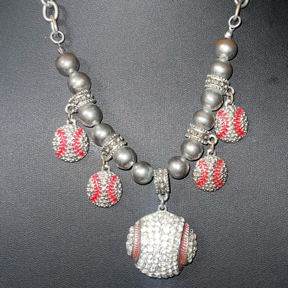 Baseball Rhinestone Necklace - Picture 6 of 6